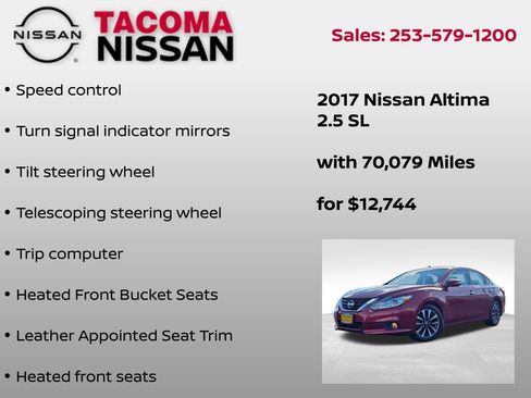 Used 2017 Nissan Altima 2.5 SL w/ Moonroof Package FWD image 12