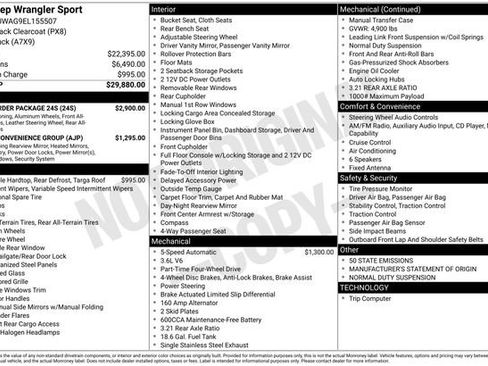 Used 2014 Jeep Wrangler Sport w/ Quick Order Package 24S AWD/4WD image 18