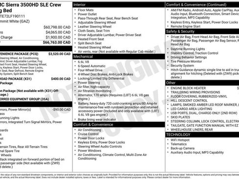 Used 2020 GMC Sierra 3500 SLE w/ SLE Convenience Package AWD/4WD image 3