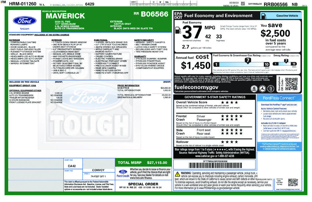 Used 2024 Ford Maverick XL FWD image 34