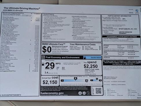 New 2026 BMW X3 xDrive30 w/ Convenience Package AWD/4WD image 18