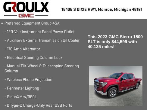 Used 2023 GMC Sierra 1500 SLT w/ SLT Premium Package AWD/4WD image 22
