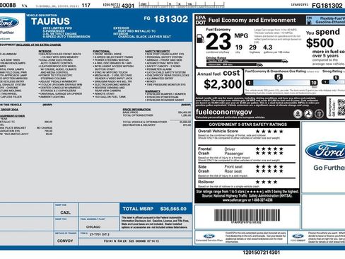 Used 2015 Ford Taurus Limited FWD image 7
