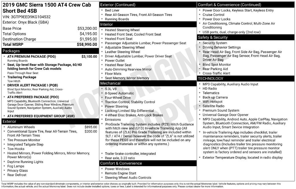 Used 2019 GMC Sierra 1500 AT4 w/ AT4 Premium Package AWD/4WD image 2