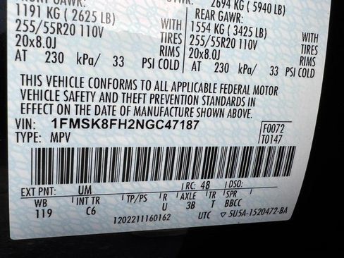 Used 2022 Ford Explorer Limited w/ Limited Technology Package AWD/4WD image 30