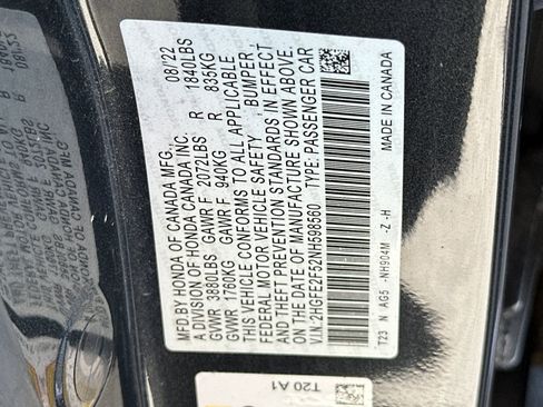 Certified 2022 Honda Civic Sport image 27