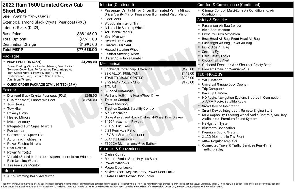 Used 2023 RAM 1500 Limited w/ Night Edition AWD/4WD image 6