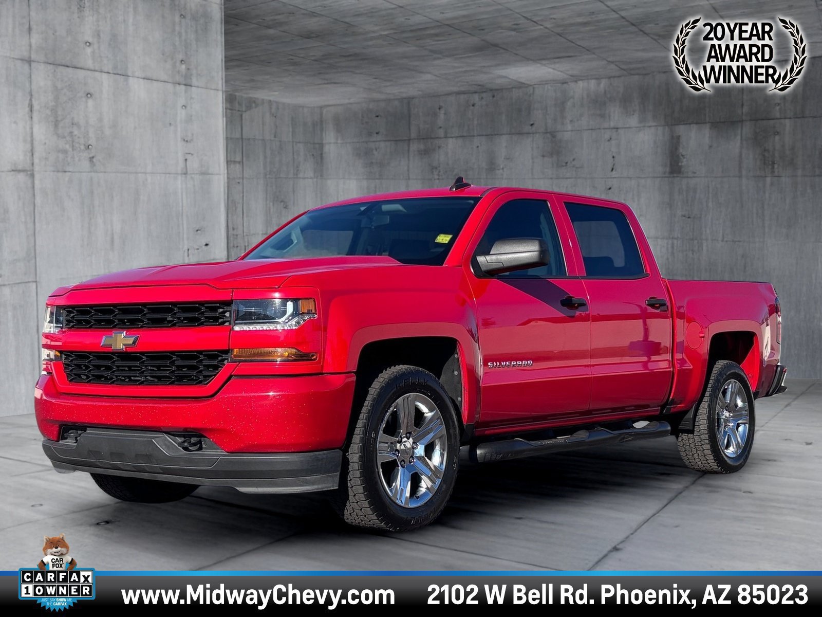 Certified 2018 Chevrolet Silverado 1500 Custom w/ Custom Value Package RWD image 1