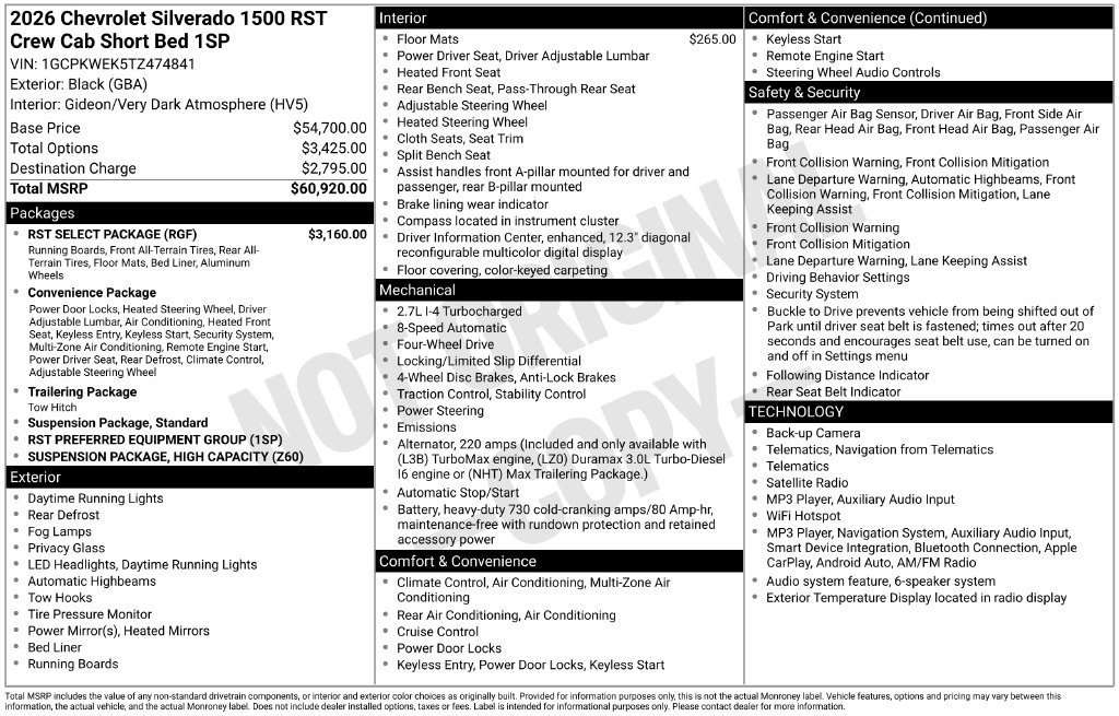 New 2026 Chevrolet Silverado 1500 RST w/ RST Select Package AWD/4WD image 32