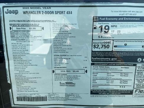 Used 2025 Jeep Wrangler Sport AWD/4WD image 5