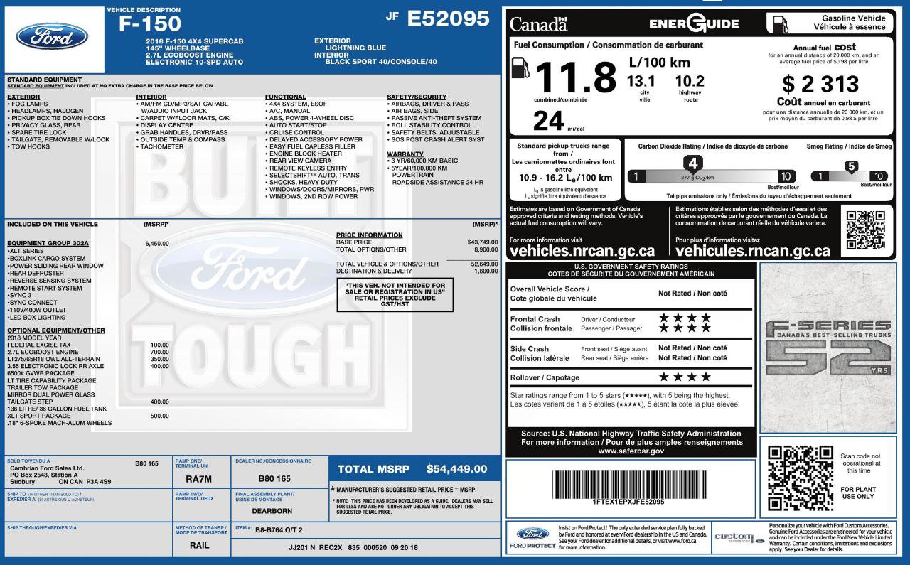 Used 2018 Ford F150 XLT w/ Equipment Group 302A Luxury AWD/4WD image 10