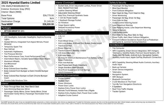 Used 2025 Hyundai Elantra Limited FWD image 3