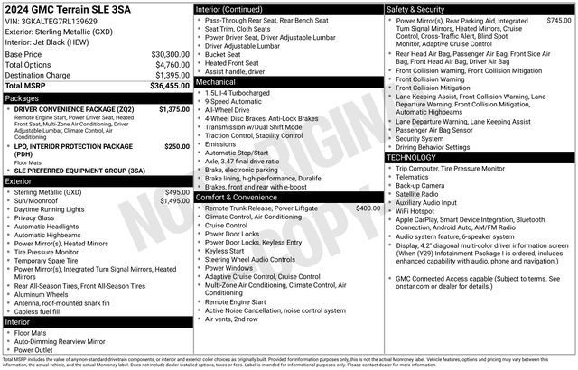 Certified 2024 GMC Terrain SLE w/ Driver Convenience Package AWD/4WD image 6