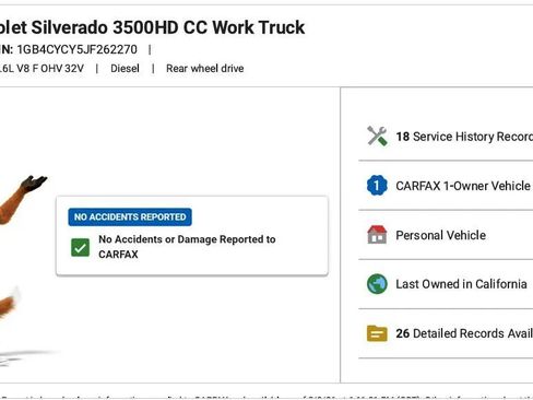Used 2018 Chevrolet Silverado 3500 W/T RWD image 2