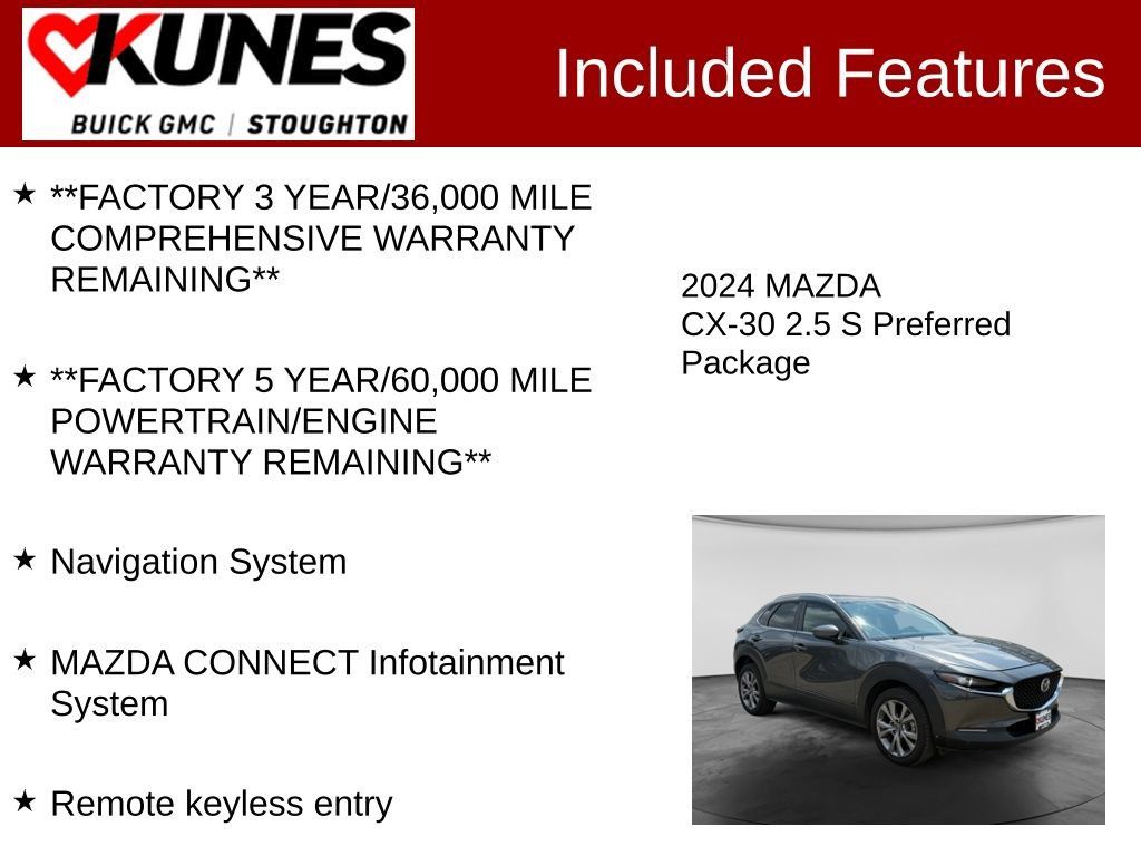 Used 2024 MAZDA CX-30 AWD 2.5 S w/ Preferred Package image 3