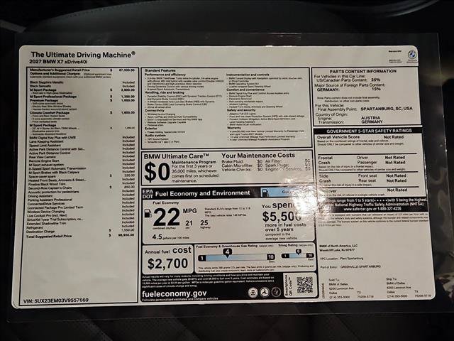 Used 2027 BMW X7 xDrive40i w/ M Sport Package AWD/4WD image 18