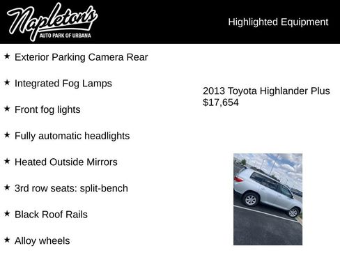 Used 2013 Toyota Highlander Plus w/ Protection Pkg FWD image 4