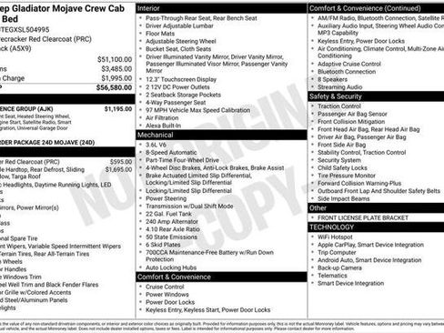 Certified 2025 Jeep Gladiator Mojave w/ Convenience Group AWD/4WD image 8