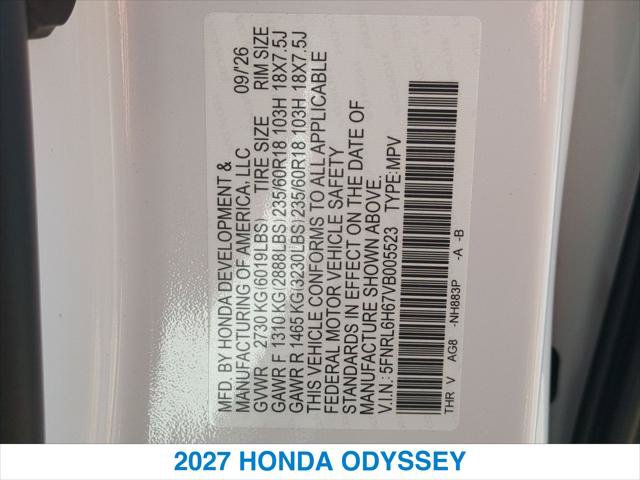 New 2027 Honda Odyssey EX-L image 27