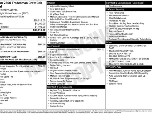 Used 2015 RAM 2500 Tradesman w/ Chrome Appearance Group image 3