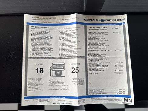 Used 2002 Chevrolet Camaro Z28 w/ SS Performance/Appearance Pkg RWD image 48