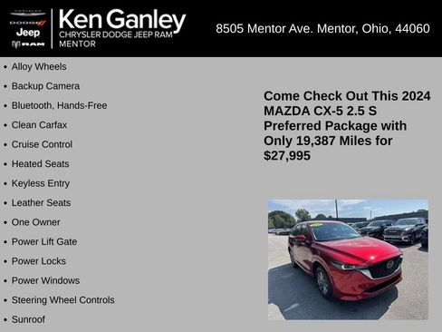 Used 2024 MAZDA CX-5 AWD 2.5 S w/ Preferred Package image 5