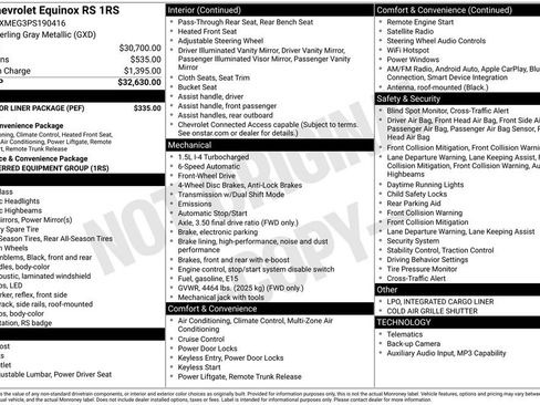 Used 2023 Chevrolet Equinox RS w/ LPO, Floor Liner Package FWD image 32