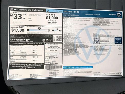 New 2026 Volkswagen Jetta SE FWD image 22