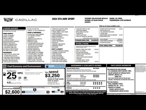 Used 2024 Cadillac XT4 Sport w/ Cold Weather Package image 3