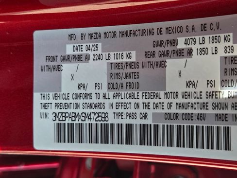 Used 2025 MAZDA MAZDA3 s FWD image 33