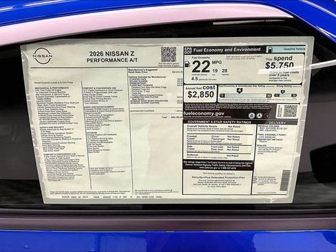 New 2026 Nissan Z Performance w/ Floor Mat Package RWD image 36