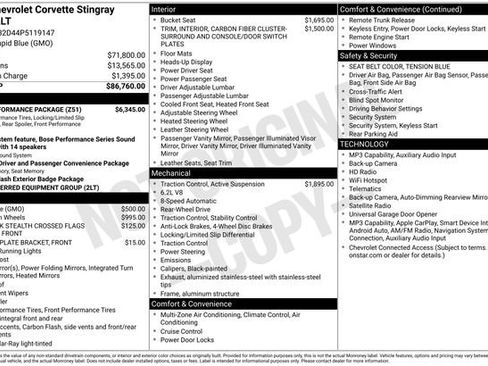 Used 2023 Chevrolet Corvette Stingray Preferred Cpe w/ Z51 Performance Package RWD image 31