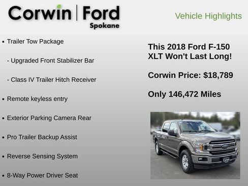 Used 2018 Ford F150 XLT w/ Equipment Group 301A Mid AWD/4WD image 6