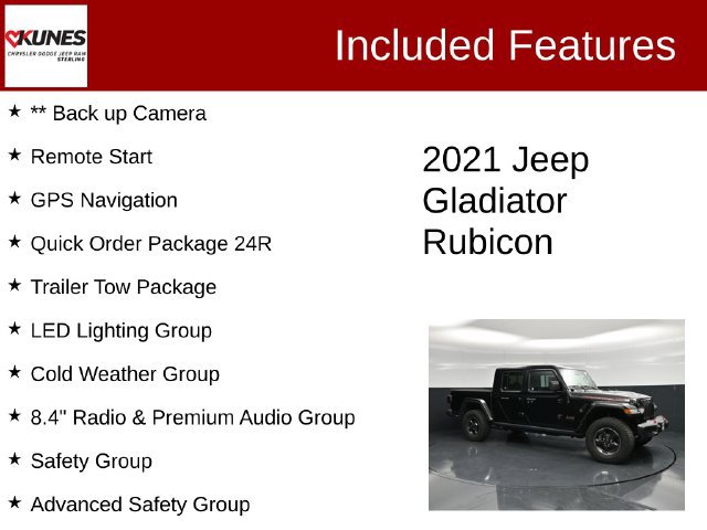 Certified 2021 Jeep Gladiator Rubicon AWD/4WD image 3