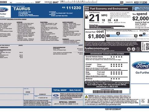 Used 2019 Ford Taurus Limited image 8