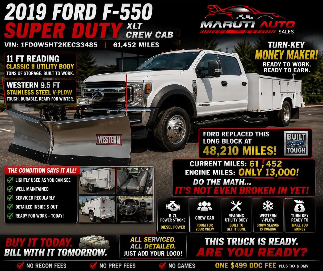 Used 2019 Ford F550 4x4 Crew Cab Super Duty w/ XLT Value Package image 55