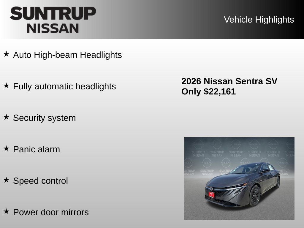 Used 2026 Nissan Sentra SV w/ Floor Mat Package FWD image 30
