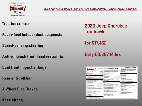 Used 2020 Jeep Cherokee Trailhawk w/ Cold Weather Group AWD/4WD image 6