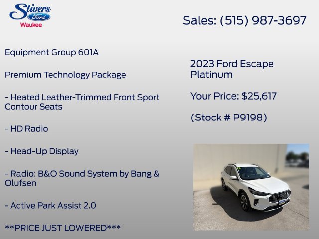 Certified 2023 Ford Escape Platinum w/ Premium Technology Package AWD/4WD image 8