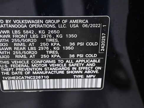 Used 2022 Volkswagen Atlas Cross Sport SE w/ Black Wheel Package image 11