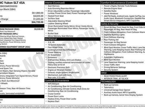 Used 2021 GMC Yukon SLT w/ SLT Premium Package AWD/4WD image 62