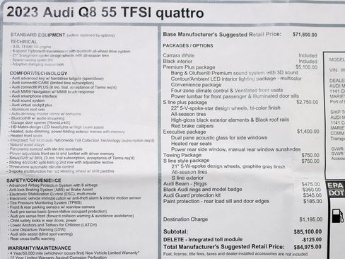 Used 2023 Audi Q8 Premium Plus w/ Premium Plus Package AWD/4WD image 2