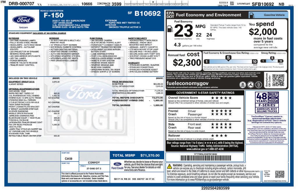 Used 2025 Ford F150 Lariat w/ Equipment Group 501A Mid AWD/4WD image 44