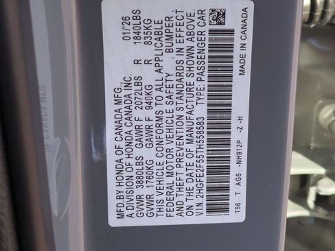 New 2026 Honda Civic Sport image 17