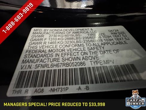 Used 2024 Honda Odyssey EX-L image 29