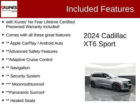 Used 2024 Cadillac XT6 Sport w/ LPO, Onyx Lite Package AWD/4WD image 2