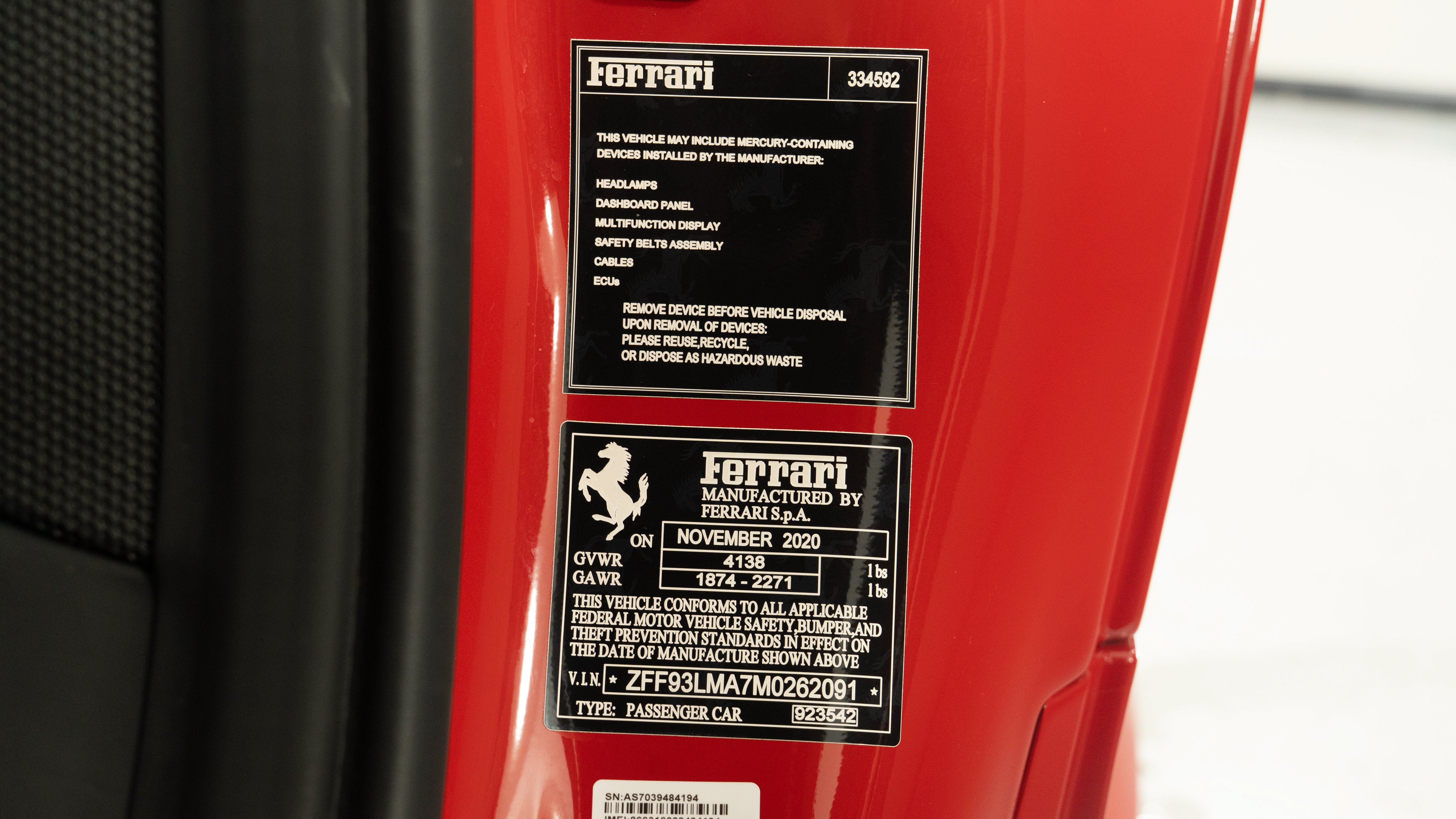 Certified 2021 Ferrari F8 Tributo RWD image 47