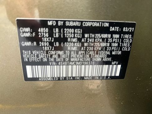 Used 2021 Subaru Outback Limited AWD/4WD image 32