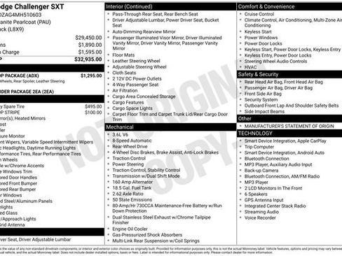 Used 2021 Dodge Challenger SXT w/ Blacktop Package RWD image 33