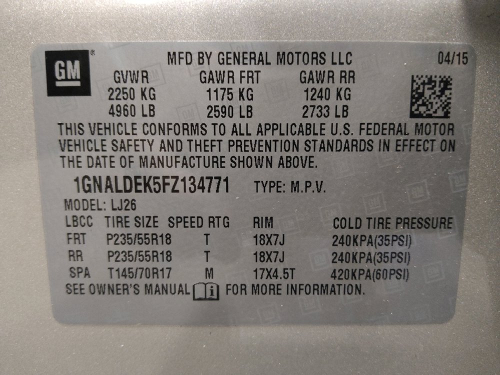 Used 2015 Chevrolet Equinox LTZ w/ LPO, Protection Package FWD image 33